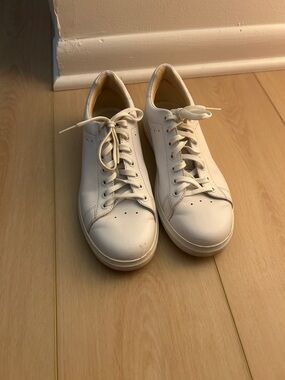 Tory Burch White Leather Low-Top Sneakers